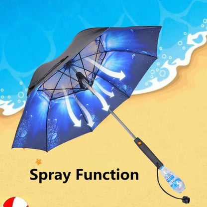 Sun Umbrella with Fan and Mister
